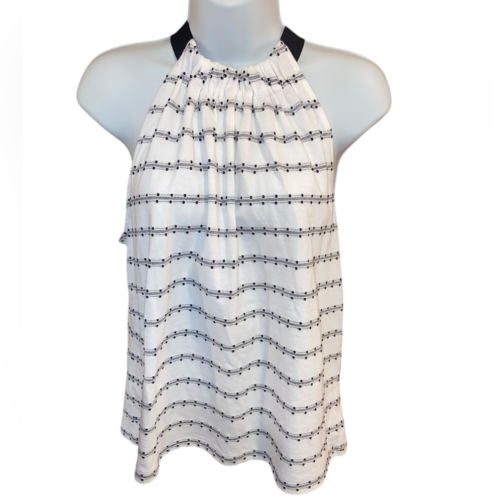 Loft Black & White Cotton Sleeveless Top size Medium